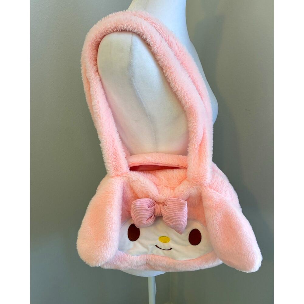 Sanrio My Melody Pink Plush Shoulder Bag Fuzzy Cat Bunny Fluffy Cute Girls